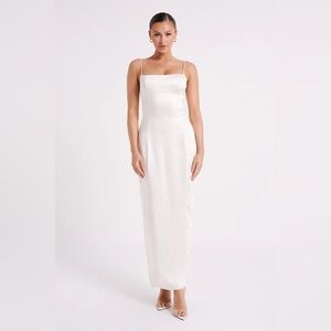 Elegant White Spaghetti Strap Dress- NEW